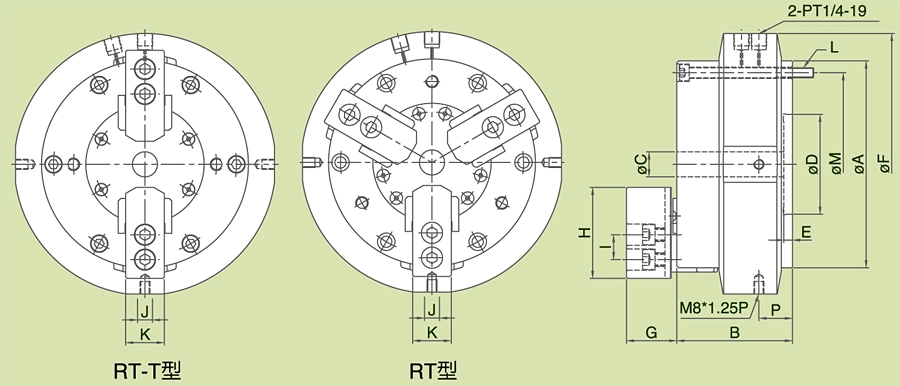 RT Rotary Air Chuck Fixtures (Intermittent Operation)